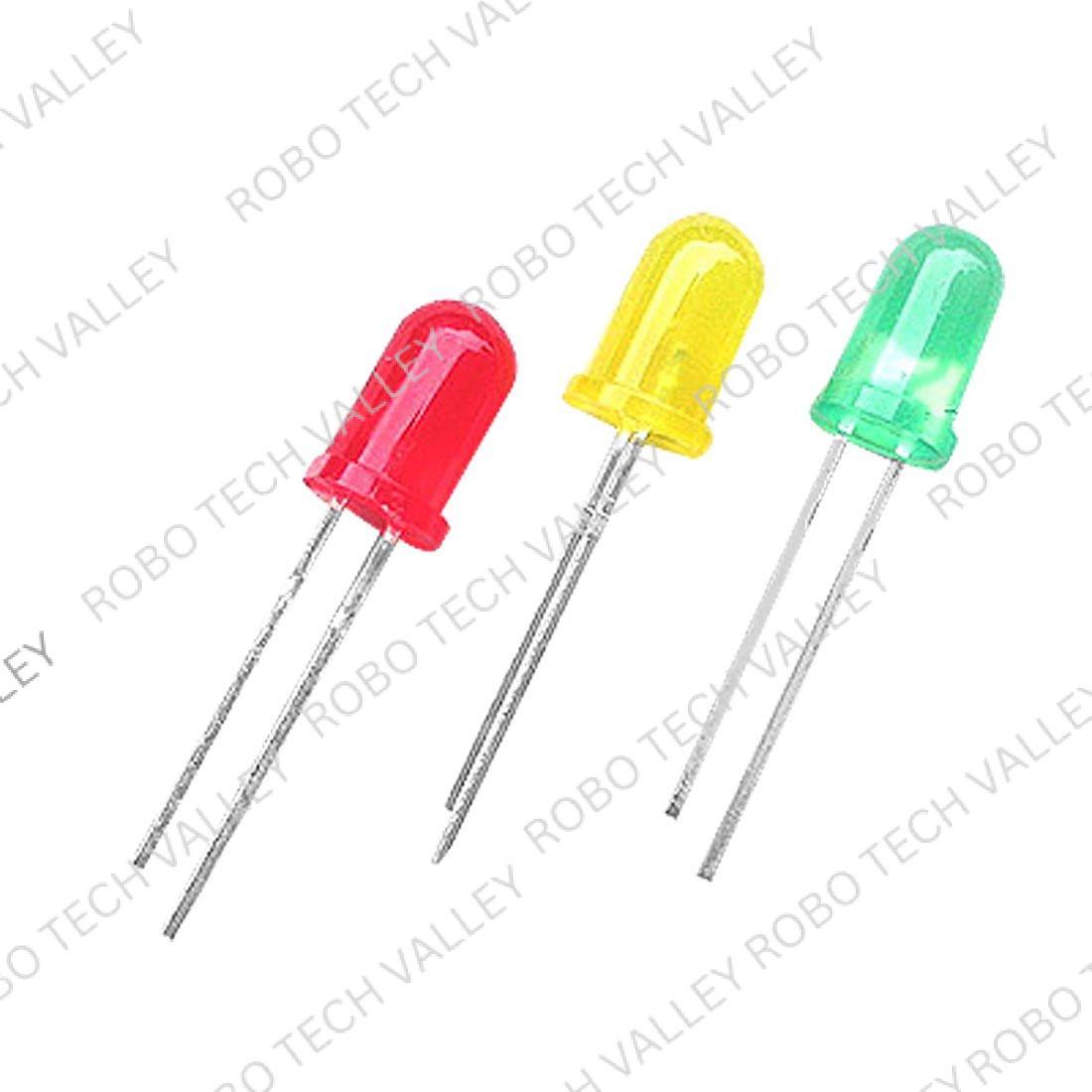 Red Green Yellow assorted color led 3mm at Robo Tech Valley