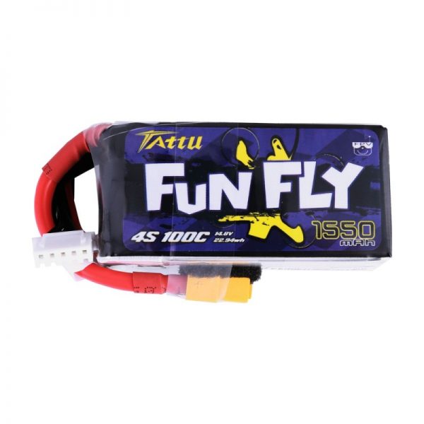 Tattu funfly price in bd Lipo Battery 4s 1550mAh 100c 14.8v Pack With Xt60 Plug