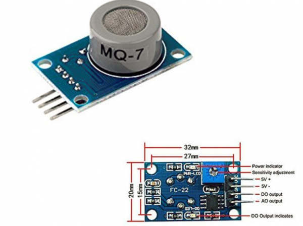 MQ-7 Gas Sensor Detects Carbon Monoxide Detection